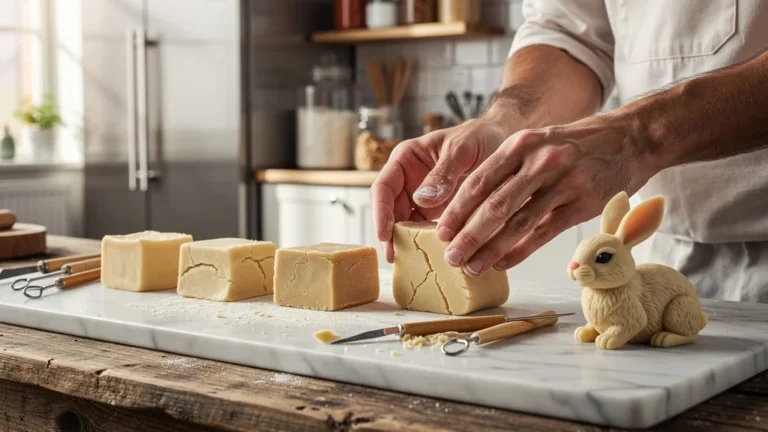 Dégustation à l’aveugle de cinq pâtes d’amande pour modeler de petits sujets en atelier artisanal