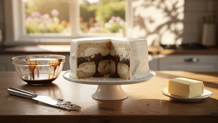 Gâteau fondant avec ganache montée fondante sous la chaleur d'été à 28°C, choix estival gourmand