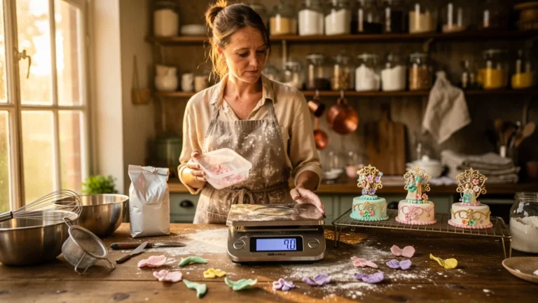 Baking error avec pastillage mal pesé avant de doubler la recette pour cinq toppers détaillés
